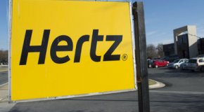 A Hertz car rental logo design in Landover Hills, Maryland. 