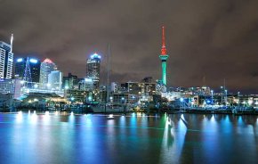auckland brand-new zealand skyline during the night