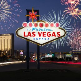 las vegas indication with fireworks regarding background