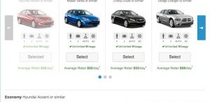 Re-bidding web page for different vehicle kinds